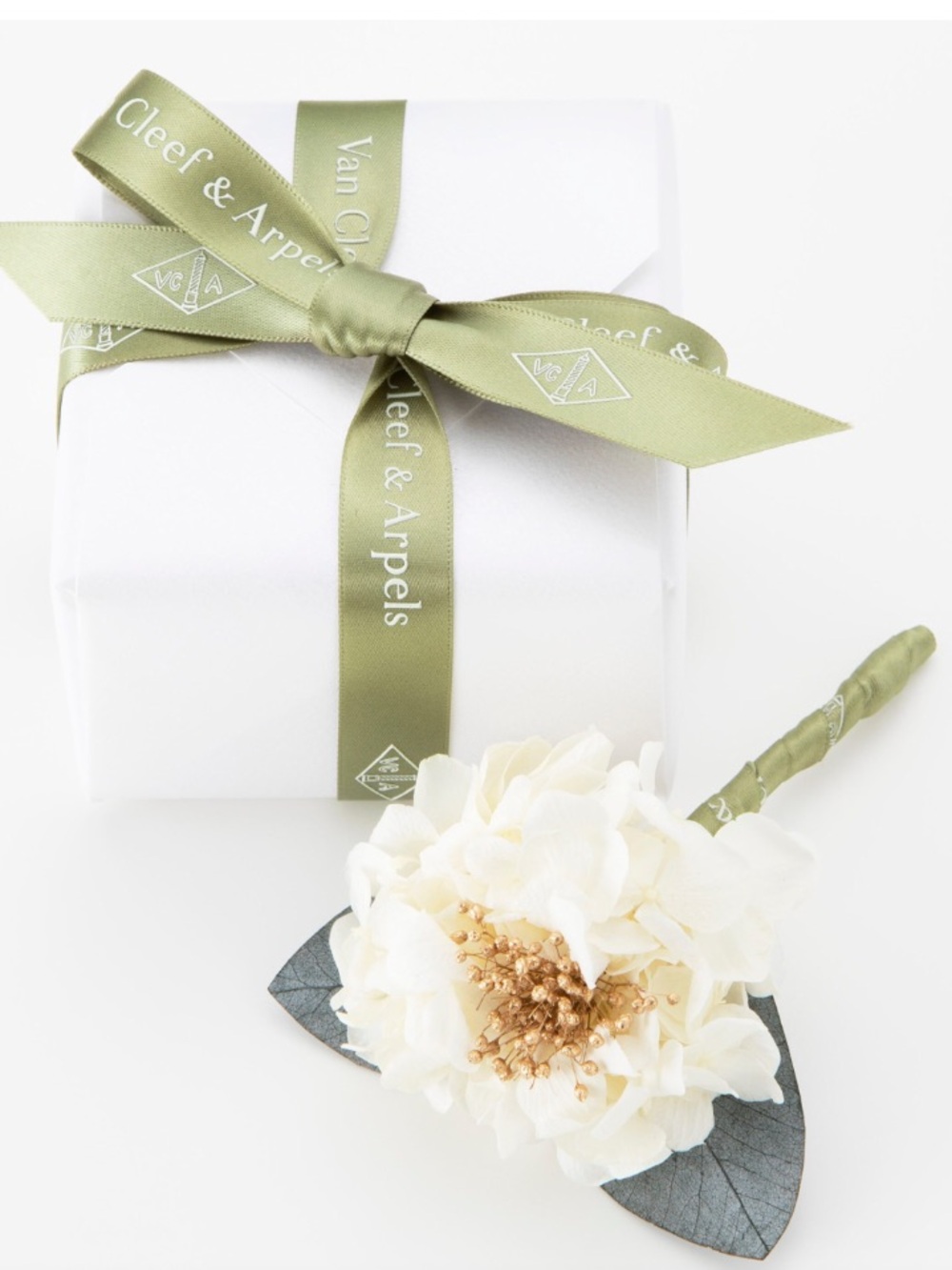 Van Cleef & Arpels Beige Ribbon with White Logo